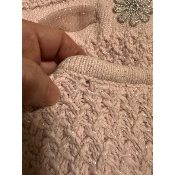 Beautiful Catherine Malandrino Mini Baby Pink Sweater Dress Size 6-9 Months - Picture 6 of 6